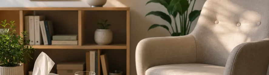 חדר טיפולים רגוע להערכת מצוקה רגשית ואבחון פסיכיאטרי